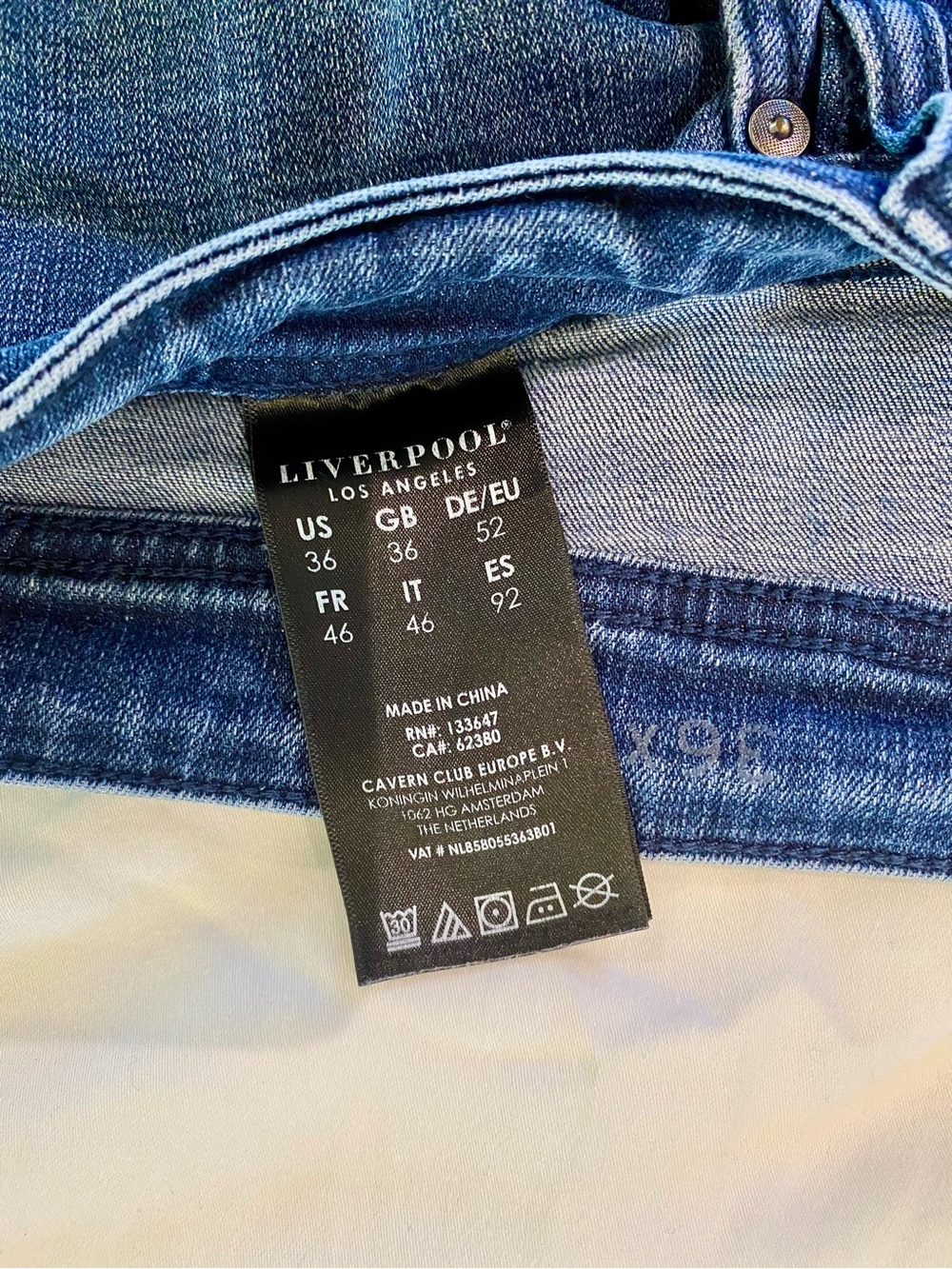 Liverpool Straight Leg Blue Denim Jeans - Picture 2 of 3